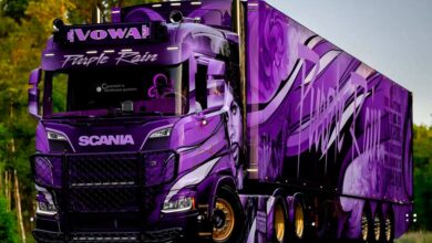 Scania R650 «Purple Rain»: стильный фиолетовый тягач в честь американского певца Принца