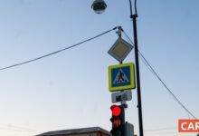 знак, столб, светофор, красный, пешеходный переход